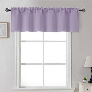 Gwine Lilac Valance for Windows, Light Filtering Small Valance Kitchen Curtains for Living Room Bathroom Basement, Modern Farmhouse Rod Pocket Window Treatment, 60" Wx14 L, 1 Piece, Lilac