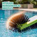 Pool Brush Head for Cleaning Walls with Hemispherical Bristles, Heavy Duty Inground/Above Ground Swimming Pool, Scrub Brush for Tile Flooring Vinyl Pools Fiberglass Fits 1.25 Poles (Charcoal)