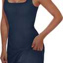 OFEEFAN Athletic Dress for Women Mini U Neck Sleeveless Built in Shorts with Pockets Tennis Golf Graduation (Small)