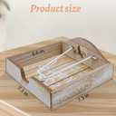 Wooden Napkin Holder with Weighted Arms - Rustic Square Flat Paper Towel Holder for Kitchen Countertop, Bathroom & Outdoor Use - Brown