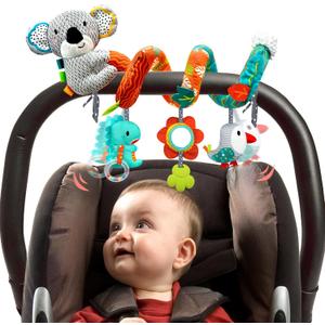 MONSTIME Car Seat Toys for Babies 0-6 Months, Newborn Toys Baby Toy 0-3 Months Stroller Toys, Infant Toy 0-6 Month for Carseat Stroller Crib with Mirror, Rattle, Teether for 0 3 6 9 12 Boys Girls