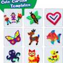 Hifunwu 20 PCS 5mm Fuse Beads Boards Clear Plastic Fuse Beads Pegboards with 20 Colorful Cards, 4 Tweezers, 10 Hang Ropes, 10 Keychains, 20 Small Hoops and 10 Holders for Kids DIY Craft Beads