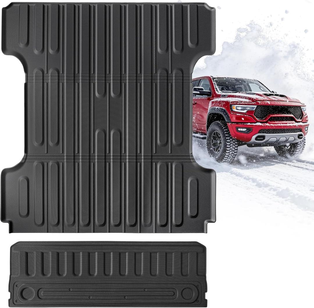 6.4FT Truck Bed Mat& Tailgate Mat for Dodge Ram, Bed Liner for Trucks
