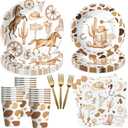 APOWBLS Western Cowboy Party Decorations Dinnerware - Wild West Party Supplies, Paper Plate, Cup, Napkin, Fork, Western Cowboy Rodeo Theme Birthday Baby Shower Decorations Tableware | Serve 24 Guests