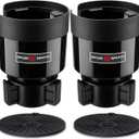 Seven Sparta 2 Pack Car Cup Holder Expander with Adjustable Base, Compatible with Hydro Flasks 32/40 Ounce, Compatible with Yeti Ramblers 20/26/30 Ounce, Other Bottles in 3.4"-3.8" (Black)