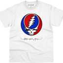 Liquid Blue Unisex-Adult Grateful Dead SYF Steal Your Face White T-Shirt (Large)