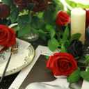Greentime 2 Pack Black Red Artificial Rose Flower Garland 13ft Gothic Elegant Valentine's Day Decor Fake Rose Vine Gift for Her Home Wedding Arch Party Wall Table Birthday Decoration