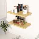 Dreamland 24" Floating Shelves for Wall, 12" Deep Slim Oak Floating Shelves, Wall-Mounted Shelves for Bedroom, Living Room, Kitchen, Bathroom - Set of 2, 24"L x 12"D x 1.3"H, Set of 2