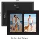 YESKAY 4x6 Picture Frame Collage - Double Picture Frames 4 x 6 Rustic Black Wood Frame with Tempered Glass,2 Picture Frame 4 by 6 Wall Decor or Tabletop 1 Pack