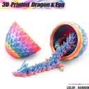 2 x 3D Printed Dragon,Mystery Easter Crystal 3D Dragon Egg,Dragon Eggs with Dragon Inside,3D Printed Animals Fidget Desk Decor(Rainbow, 8in)