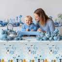 2 x MEHOFOND Spooky One Birthday Decorations Boy, 3 Pcs Blue Halloween First Birthday Tablecloths, Spooky One Table Cloth Halloween 1st Bday Party Decorations, Ghost Pumpkin Table Cover Party Decor