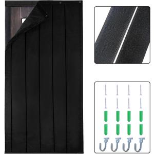 TroyStudio Thick Door Soundproofing Blanket, 37.5 x 86.6 x 0.8 inches Heavy Window Sound Barrier Sheet, Home Acoustic Dampening Curtain Divider, Wall Noise Blocker for Bedroom Music Recording Studio, M, 1×Hook-Loop