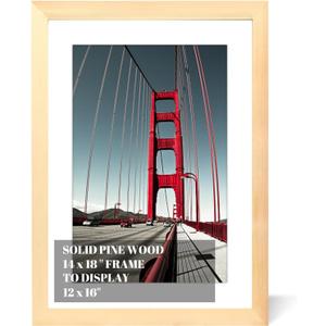 14x18 Picture Frame Diamond Painting Frames Poster Frames Made of Solid Wood,Display Pictures 12x16 with Mat or 14x18 without Mat for Photos, Paintings,Walls Decoration,Anniversary,Wedding,Christmas