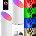 SUNVIE Smart Floor Can Light 5W RGBW Color Changing Up Lights Indoor with Timer 2700K-6500K Floor Spotlight Dimmable Uplighting Indoor Uplights for Plant Corner, APP Control Alexa & Google Home, 2PCS