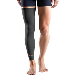 Copper-Infused Leg Compression Sleeve Ultra Breathable Full Leg Compression Sleeve for Pain Relief,Arthritis, Muscle Recovery, Swelling, Inflammation, Leg Sleeve for Thigh, Calf, Knee, Men & Women (Black, Small) 