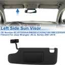 Left Side Sun Visor for Jeep Wrangler JK/JL Series 2007-2018 Front Left Sun Protection Shade Replaces No.6CJ07DX9AA Car Sun Visor Assembly Black