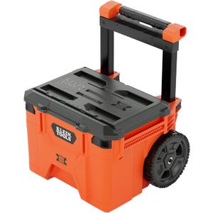 Klein Tools 54100MBX MODbox Rolling Tool Box, Heavy Duty Portable Tool Organizer with Side Mounting, 10-Inch Rubber Wheels, Removable Handle, Deep Stackable Set