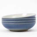 famiware 8.7" Large Pasta Bowls Set of 4, 34oz Stoneware Salad Bowl Serving Plate Bowls, Bowls for Pasta, Fruits, Salad, Noodle, Dinner- Microwave Dishwasher Safe, Glacier Series, Azure Blue