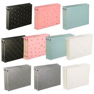30 Pcs Geometric Hanging File Folders, Including Adjustable Tabs and Inserts, Letter Size Decorative Hanging File Cabinet Inserts Organizer for Desk Office, 5 Colors Gold Foil Designs