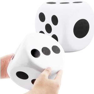 2 Pack 8 Inch Jumbo Foam Dice Soft Funny Giant Dice Cubes with Number Dots for Classroom Games Math Teaching Party Games Family (Color Style 1)