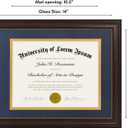 Americanflat 11x14 Diploma Frame - Use as 8.5x11 Certificate Frame or Display 11x14 Photo Without Mat - Legacy Collection - Beaded Mahogany Vintage Frames - Shatter-Resistant Glass - Blue and Gold Mat