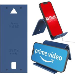 iFLEX Buddy Cell Phone and Tablet Stand Companion - Ideal for Air Travel, Work, and Home Use - Flexible Holder for All Mobile Devices - The Ultimate iPhone Cell Phone Stand Solution (Blueberry)