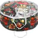 Hedume Wreath Storage Bag, 30" X 12" Clear Everyday Bag, Christmas Wreath Storage Container with Dual Zippered and Reinforced Handle, Protect Your Holiday Wreath from Dust, Insects, and Moisture