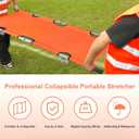 Folding Stretcher for Medical Emergency with Heavy Duty Handles, Straps and Carrying Case, High-Grade Aluminum Alloy Portable Travel Emergency Medical Stretcher for Patient Transport