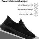 Womens Walking Tennis Shoes Slip On Running Casual Athletic Workout Gym Non Slip Sneakers Comfortable Sports Shoes for Women (9, Black_cs)