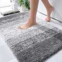 OLANLY Bathroom Rugs 30x20, Extra Soft and Absorbent Microfiber Bath Mat, Non-Slip, Machine Washable, Quick Dry Shaggy Bath Carpet, Suitable for Bathroom Floor, Tub, Shower (Medium, Grey)