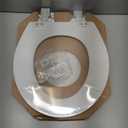 Mayfair Cassel Slow Close Toilet Seat, Easy Clean, Non Slip Premium Wood Seat, Easy Install, Made in USA, Round, White