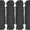 Boat Dock Lines 1/2" x 15' - Double Braided Nylon Boat Ropes for Docking with 12" Loop, Marine-Grade High Strength Boat Lines Dock Rope, Premium Marine Rope Mooring Lines, Easy Handling - 4 Pack,Black