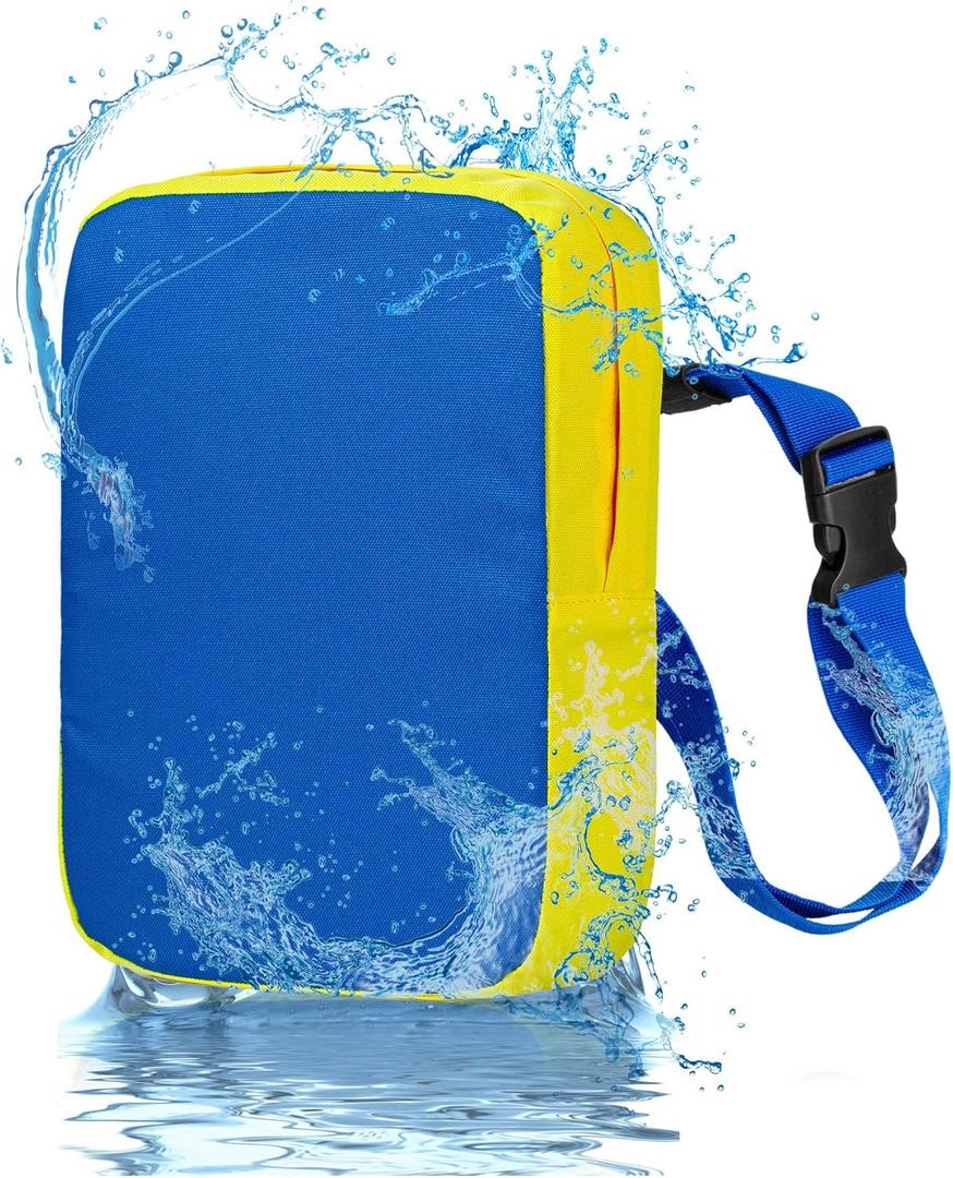 Back Float Kids Swim Belt with EPE Material, Pool Swimming Training Device with Adjustable Safety Buckle, Skin Friendly Swim Float for Kids Children Toddler Swim Beginners (Blue)