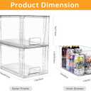 2Pack Large Stackable Kitchen Storage Drawers, Clear Foods Organizer Bins with Handles, Easily Assemble for Bathroom, Kitchen, Pantry, Cabinet, Closet(XL-Down Handle)