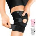 Bracoo Knee Support Brace for Men Women, Adjustable Compression Sleeve Wrap Patellar Pad Tendon - Arthritis Pain, meniscus tear, Injury Recovery, Running, Workout, KS10 (Black)
