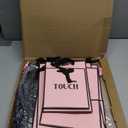 Ctosree 5 Senses Gift Bags for Her Him Black and Pink Birthday Decorations Kit Includes Five Senses Gift Bags, Happy Birthday Balloons, Tissue Paper and Petals for Anniversary Wedding Party Favors