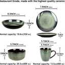 Dinnerware Sets(16Pcs) Serves for 4, Reactive Glaze Plates and Bowls Set with Mug,7.9"Small Plate,8.3"Salad Plate,5.5"bowl, Modern kitchen tableware,Microwave safe, Set No.4