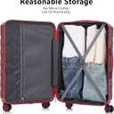 Hardshell Luggage Sets, Lightweight Stripes Suitcases with Spinner Wheels, Red-220