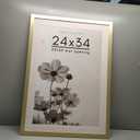 Americanflat 24x34 Poster Frame with Polished Plexiglass - Use as 20x30 Frame with Mat or Display 24x34 Photo Without Mat - Hudson Collection - Wide Picture Frames for Wall Display - Gold