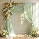 Wedding Arch Draping Fabric,1 Panel 18FT Sage Green Arch Backdrop Drapes Chiffon Fabric Drapes Arbor Drapery for Wedding Ceremony Reception Swag Decorations