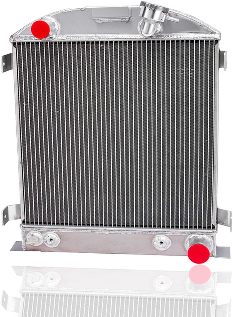 3 Row Core All Aluminum radiator Compatible With 1930-1932 Ford Model A Chevy V8 Engine 1931