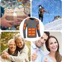 26-Zone Heated top and 16-Zone Heated Pants heated underwear for women men,Suitable winter skiing motorcycles  (Gray, XL)