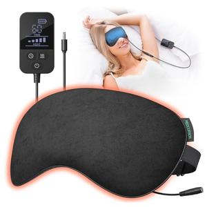 Heated Eye Mask - Rechargeable Electric Eye Mask for Dry Eyes, 2500 mAh Large Battery & Washable Cover, Eye Pad for Sleeping