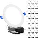 Sunco 24 Pack Recessed Lighting 6 Inch LED, Canless Ceiling Lights Slim with Junction Box, 850 LM, 14W (100W Equivalent), 4000K Cool White, Dimmable, Wafer Thin, 50000 Lifetime Hours ETL