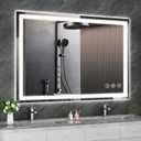 Koonmi 55"x30" LED Mirror for Bathroom, 90CRI Anti-Fog Vanity Mirror with Front and Backlight, Shatter-Proof Wall Mirror with Light, Easy Install Lighted Mirror for Modern Bathroom (IP65)