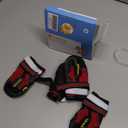 QUMY Dog Shoes for Large Dogs, Medium Dog Boots & Paw Protectors for Winter Snowy Day, Summer Hot Pavement, Water-Resistant in Rainy Weather, Outdoor Walking, Indoor Hard floors Skid-Resistant Sole (Size 6: 2.6''x3.0''(W*L) (Pack of 4), Red