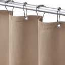 Awellife Khaki Shower Curtain Linen Textured Boho Farmhouse Shower Curtains for Bathroom Fabric Liner 72 x 72 Inch