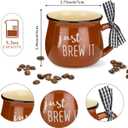 Patelai 4 Pcs Farmhouse Coffee Cups Mini Espresso Cups 5 oz Cute Mugs Set with Handle for Coffee Bar Decoration Holiday Party Gift