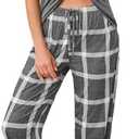 difficort Womens Pajama Sets Short Sleeve Pjs Tops with Long Pants Sleepwear Lounge Set with Pocket M