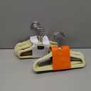 Amazon Basics Kids Space Saving Velvet Non-Slip Clothes Hangers with Shoulder Notches, Sturdy Construction for Closet Organization, 11.6", Beige, 25-Pack